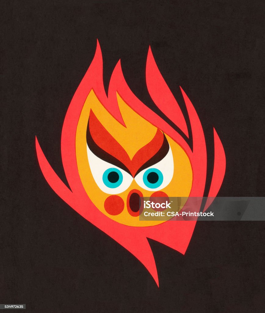 Flame Rage Face Flame Face Stock Illustration - Download Image Now - 2015, Black ...