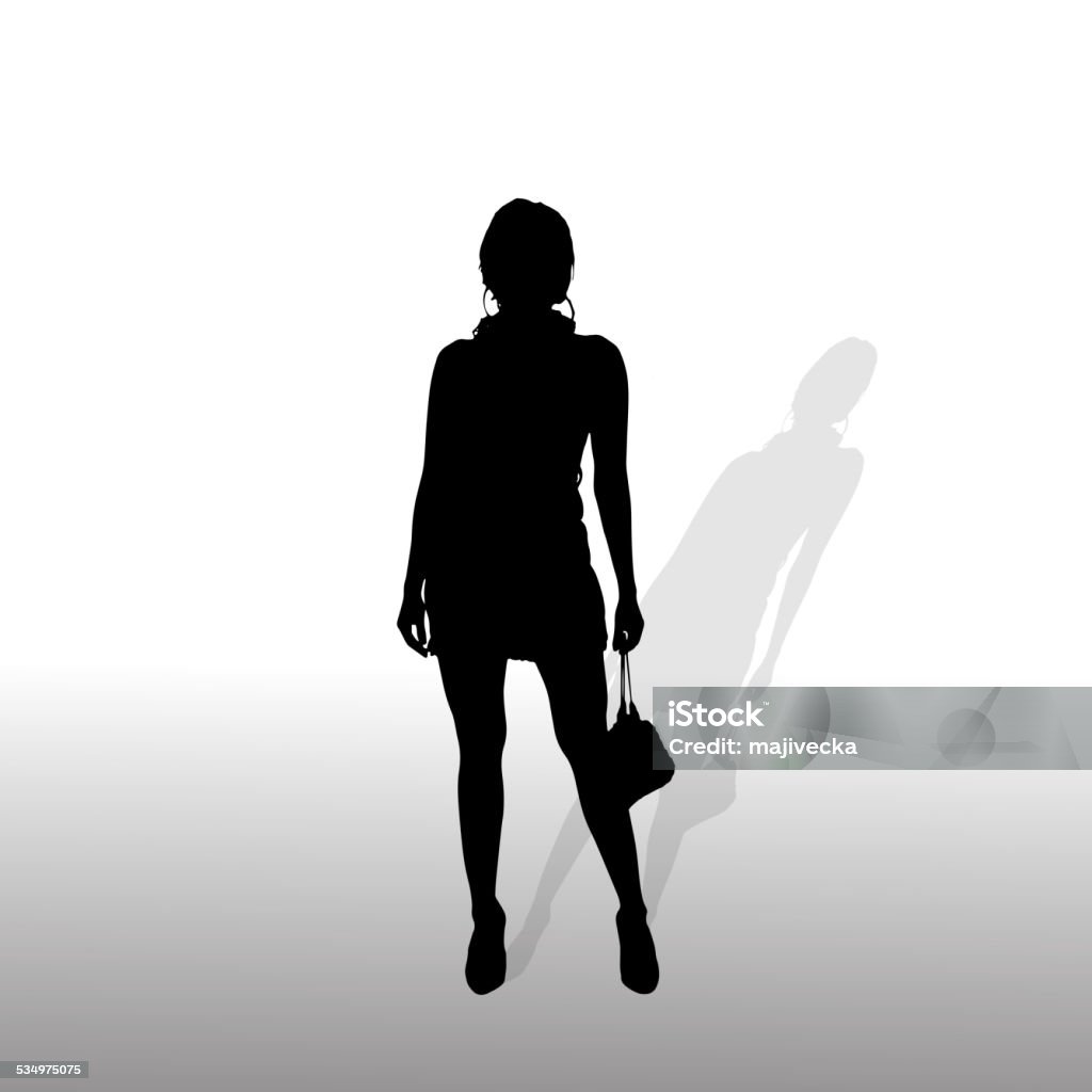 Vector silhouette of a woman. Vector silhouette of a woman on a gray background. 2015 stock vector