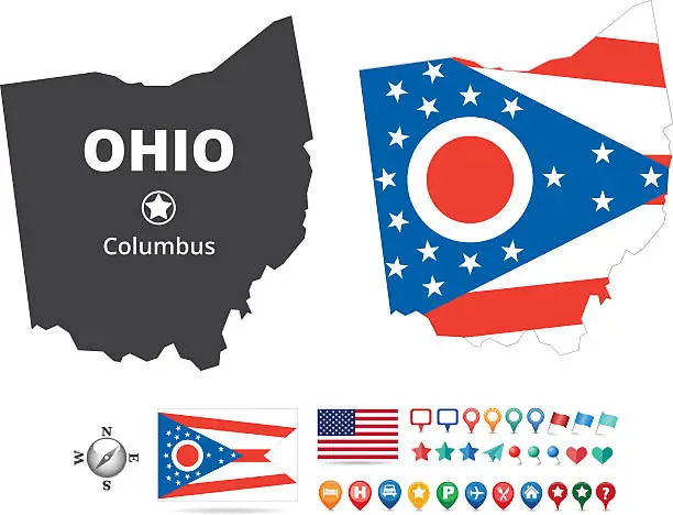 Vector illustration of Ohio Map Kit