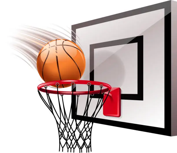 Vector illustration of basketball scoring