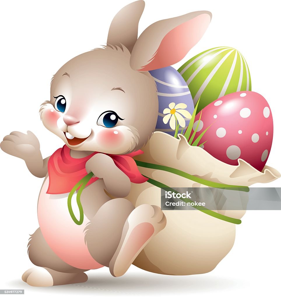 Conejo de pascua-saco - arte vectorial de Conejo de pascua libre de derechos