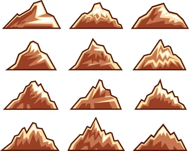 Vector illustration of mountain symbols