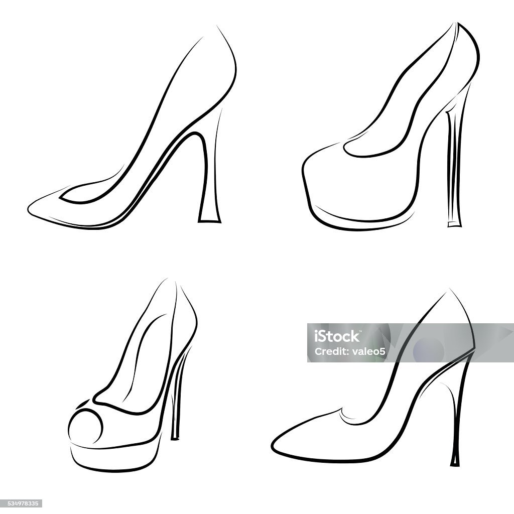 Ilustración de Mujer Zapatos y más Vectores Libres de Derechos de Dibujo -  Dibujo, Tacón de aguja, Calzado - iStock