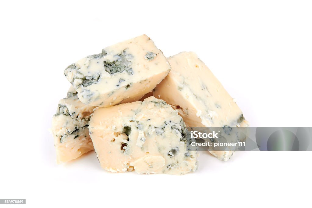 Blue cheese Blue cheese on a white background 2015 Stock Photo