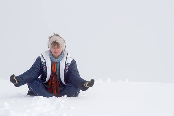istock Girl mountains zen pose 534980245