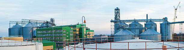 istock Towers of grain drying enterprise at sunny day 534980355
