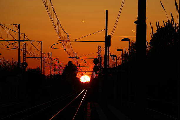 istock Train Station in rome during the sunset 535003497