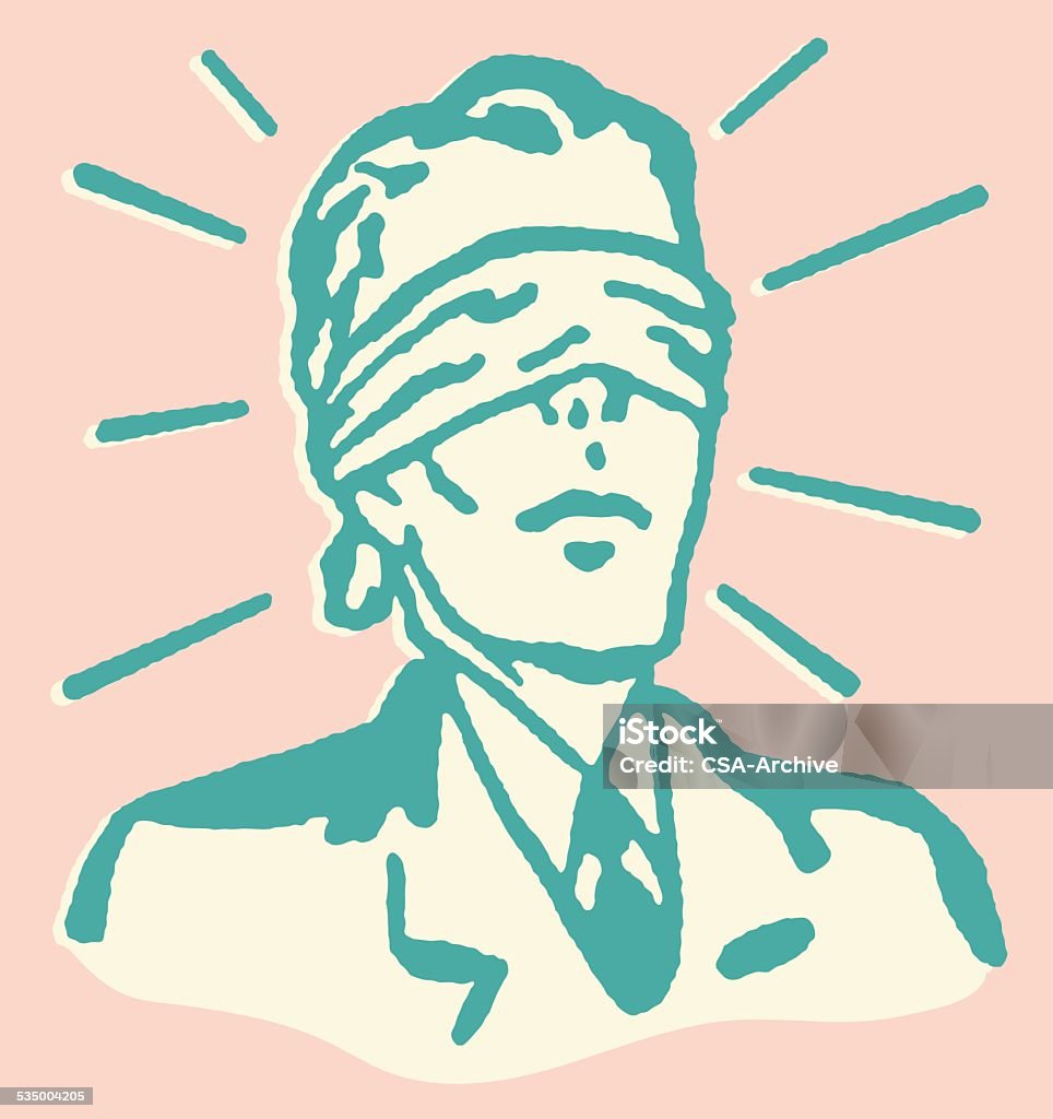 Blindfolded hombre - arte vectorial de 2015 libre de derechos