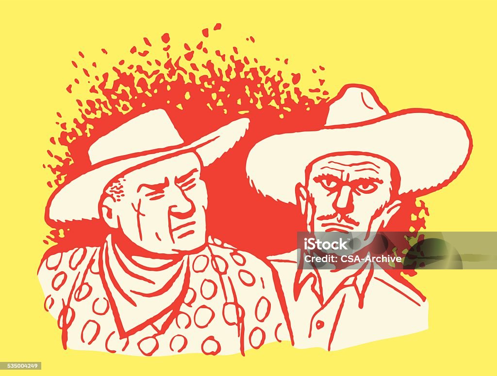 Dos enojado Cowboys - arte vectorial de Vaquero libre de derechos