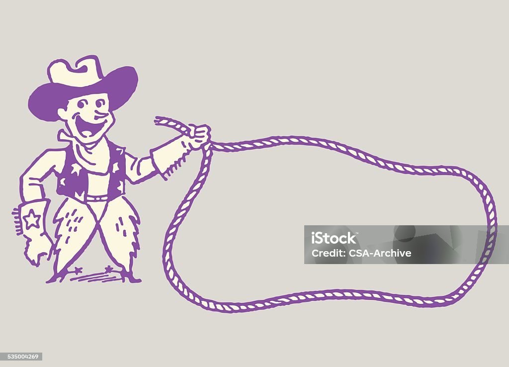 Cowboy con lazo - arte vectorial de Vaquero libre de derechos