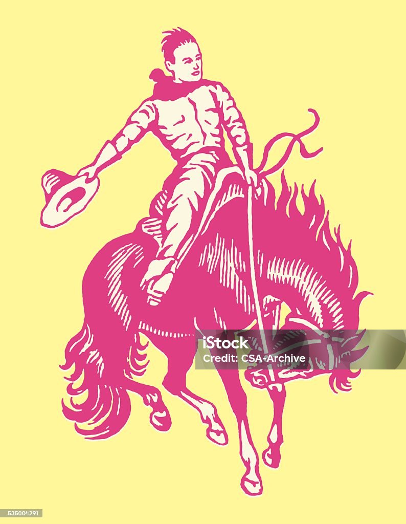 Cowboy a caballo - arte vectorial de Vaquero libre de derechos