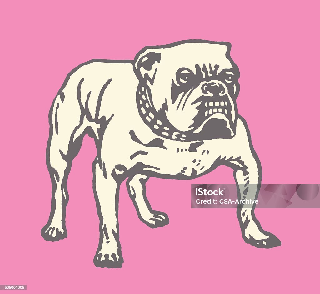 Bulldog media - arte vectorial de 2015 libre de derechos