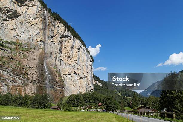 Staubbach Falls In Lauterbrunnen Stock Photo - Download Image Now - 2015, Bern Canton, Cliff