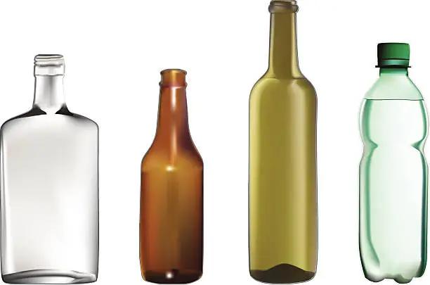 Vector illustration of vector illustrations of bottles