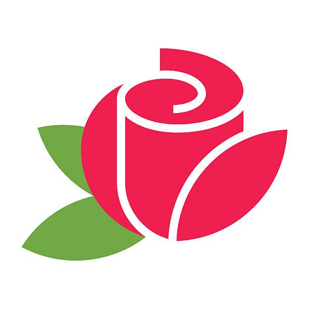 illustrazioni stock, clip art, cartoni animati e icone di tendenza di fiore rosa icona - florist flower gardening store