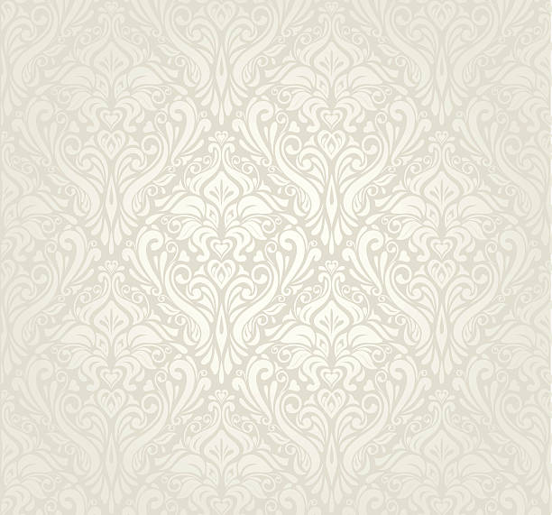 ilustraciones, imágenes clip art, dibujos animados e iconos de stock de habitación amplia de lujo vintage diseño de papel tapiz - floral pattern retro revival old fashioned flower