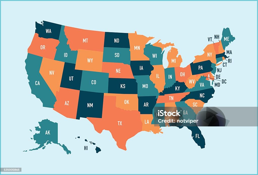 United States Map - 免版稅地圖圖庫向量圖形