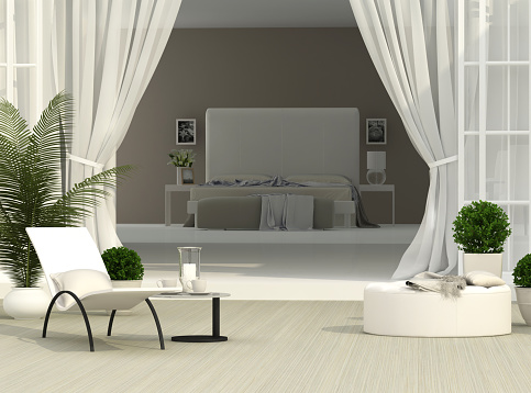 beautiful terrace and light bedroom
