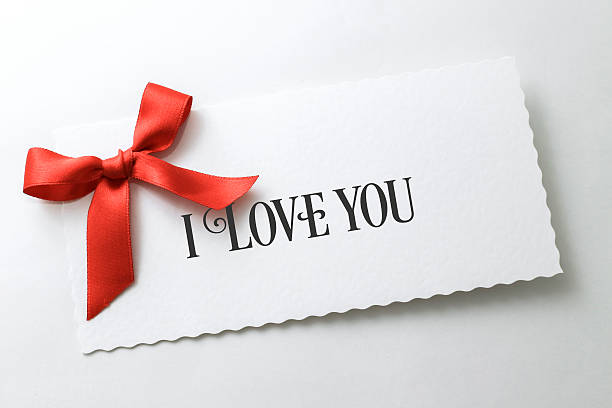 istock Stylish Valentine card decorated with red ribbon 535007251