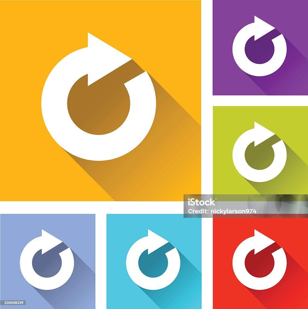 refresh icons illustration of flat design set icons for refresh 2015 stock vector