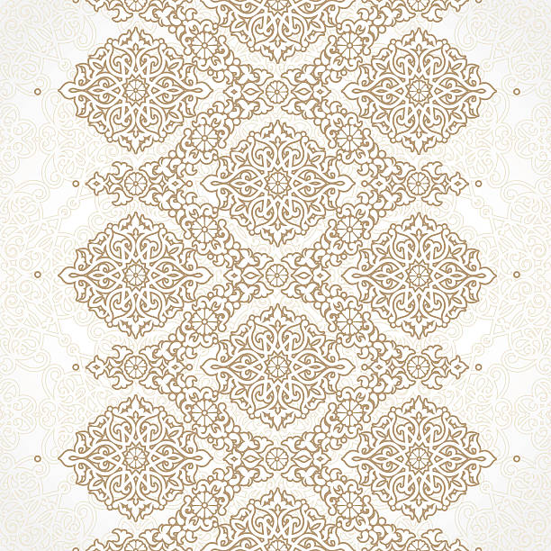 illustrations, cliparts, dessins animés et icônes de vecteur tissu sans couture frontière de l'est. - wallpaper pattern silk pattern rococo style