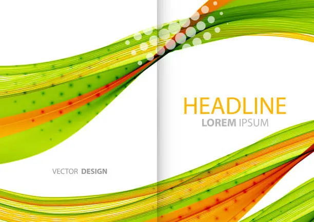 Vector illustration of Abstract color lines background. Template brochure design
