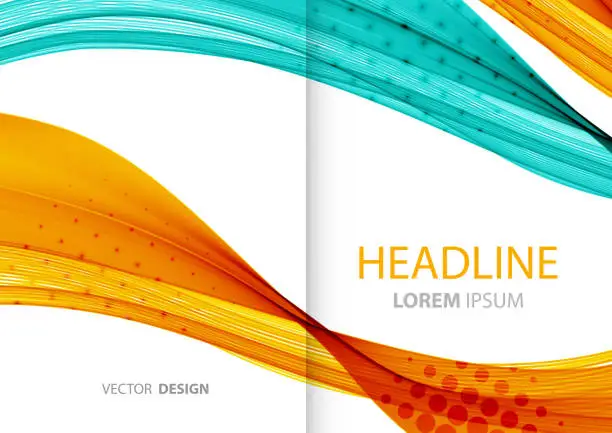 Vector illustration of Abstract color lines background. Template brochure design