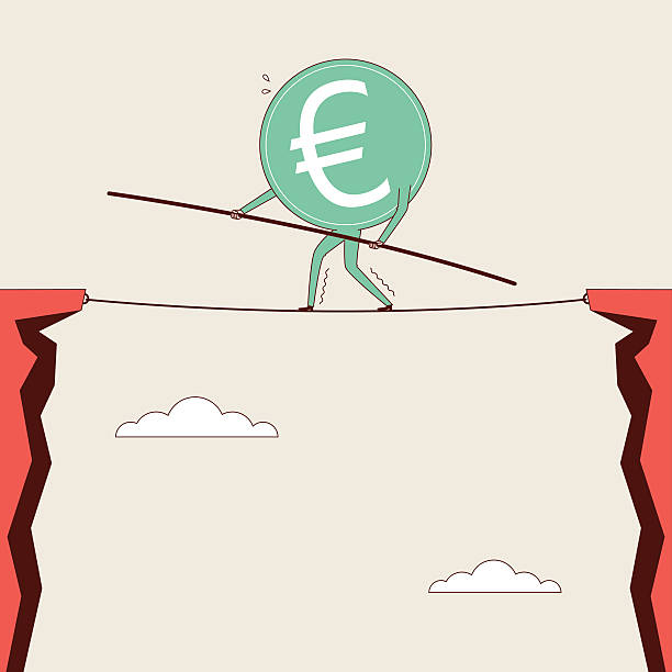 Euro In Danger vector art illustration