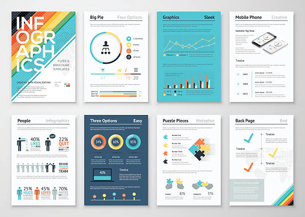 Infographics flyer and brochure elements for business vector art illustration