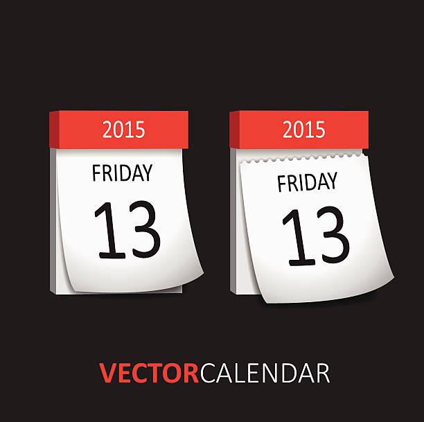 Tear-off Calendar - Friday 13 Vector illustration of tear-off calendar. Friday 13 friday the 13th vector stock illustrations