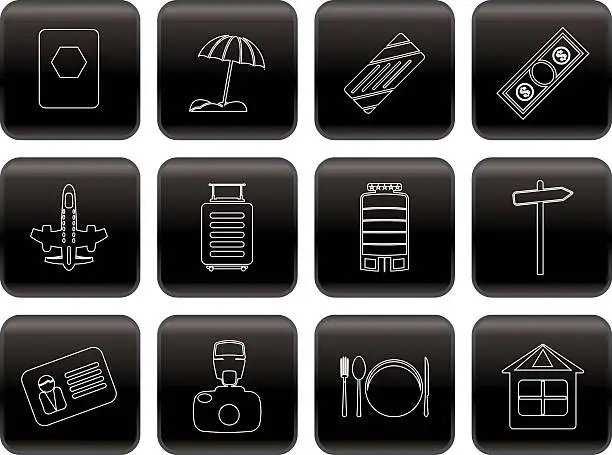 Vector illustration of Travel, Holiday and Trip Icons