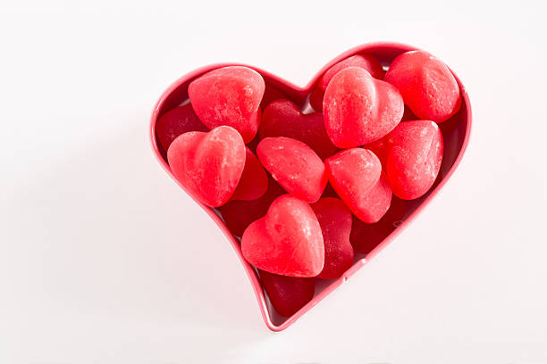 istock Red Valentines Day Heart Candy In Pink Cookie Cutter 535011325