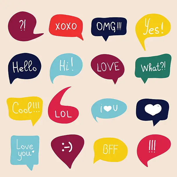 Vector illustration of Colorful questions speech bubbles. Eps 10 vector file.