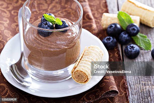 Healthy Avocado Chocolate Pudding Stock Photo - Download Image Now - 2015, Avocado, Blueberry