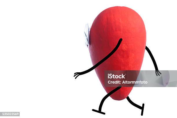 Heart Character Walking Stock Photo - Download Image Now - 2015, Body Care, Care