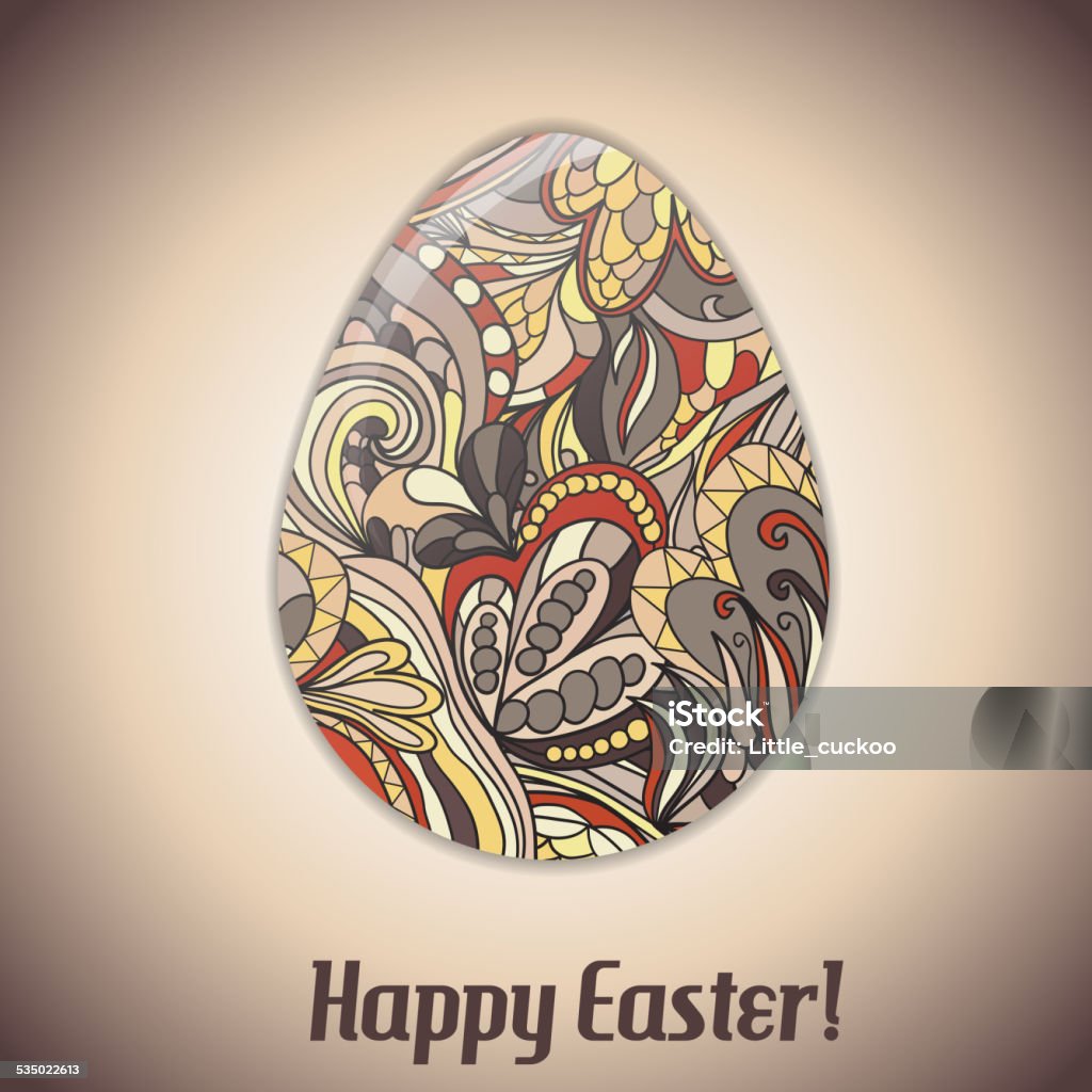 Easter egg greeting card with abstract hand drawn ornament. Easter egg greeting card with abstract hand drawn ornament. Use as greeting card. 2015 stock vector