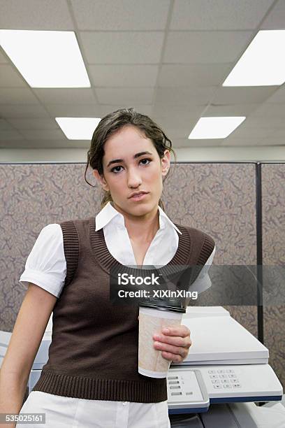 Office Worker With Coffee Stock Photo - Download Image Now - 2015, Adult, Adults Only