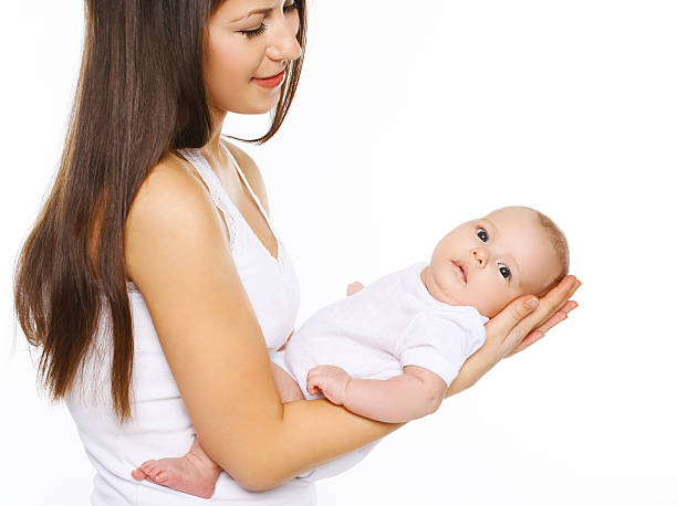 istock Young mother holding infant on hands 535027809