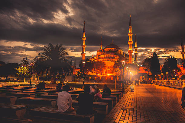 Exterior view of the famous Sultan Ahmet or Blue Mosque in Istanbul, Turkey