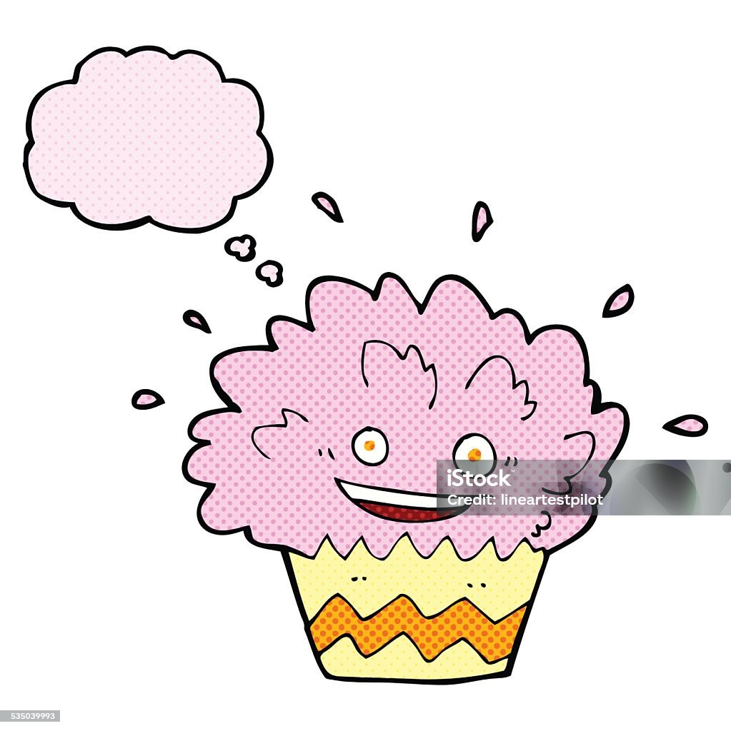 Cartoon Cake Exploding Cartoon Exploding Cupcake With Thought Bubble Stock Illustration ...