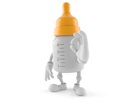 Baby bottle toon isolated on white background