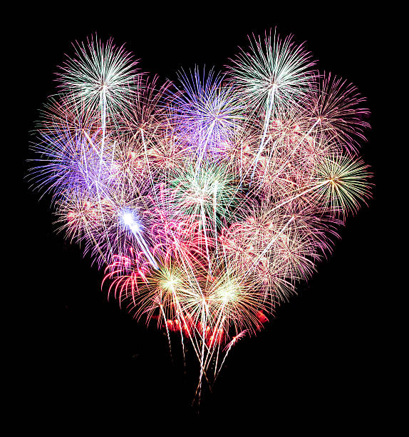 istock heart made from fireworks on black background. 535041461