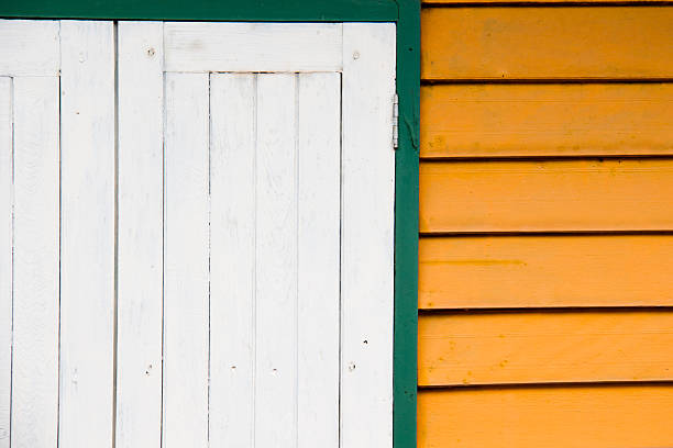 istock Green wood of the frame window 535047475