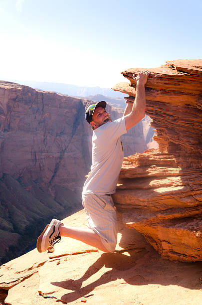 horse shoe bend - canyon plateau large majestic foto e immagini stock