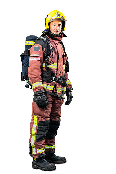 istock Full length portrait of Fireman. 535069187