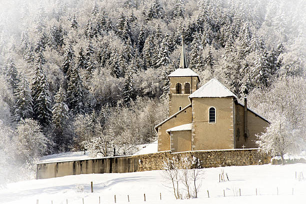 istock winter landscape with a church 535069457