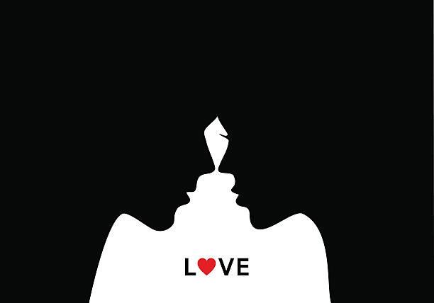 키스 연인, 벡터 - love valentines day heart shape kissing stock illustrations