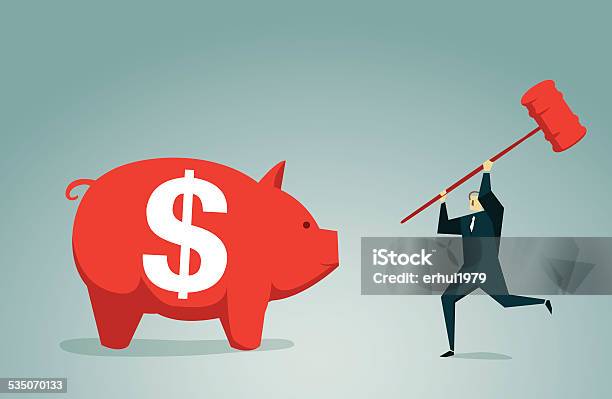 Global Economic Crisis Stock Illustration - Download Image Now - Breaking, Broken, Piggy Bank