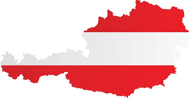 Vector illustration of Design Flag-Map of Austria