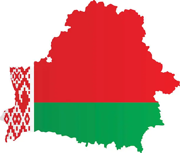 Vector illustration of Design Flag-Map of Belarus